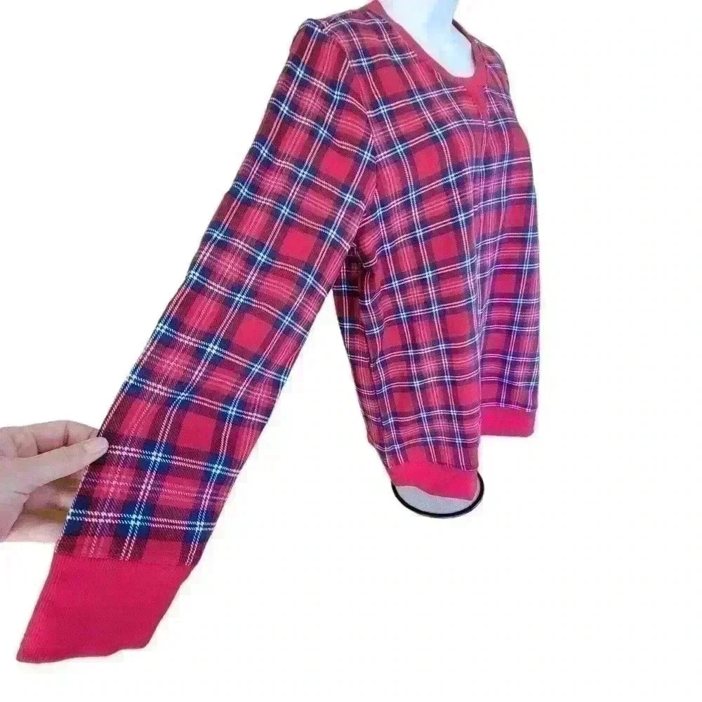 Charter Club Red Plaid Pajama Top/Lounge Wear / Made For Macy's/NWT/ Size XL - Picture 4 of 7